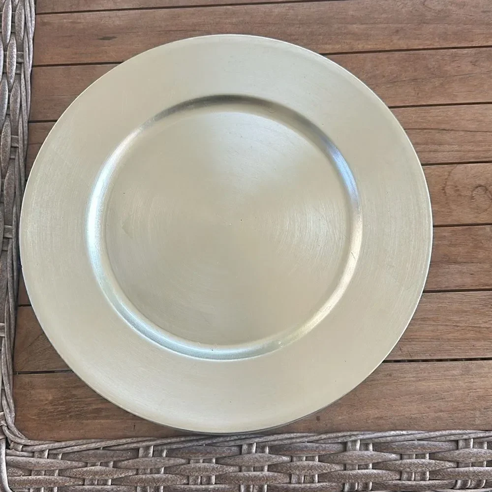 World Market Classic Design Decorative Plastic Charger Plates 14” Round, (4)